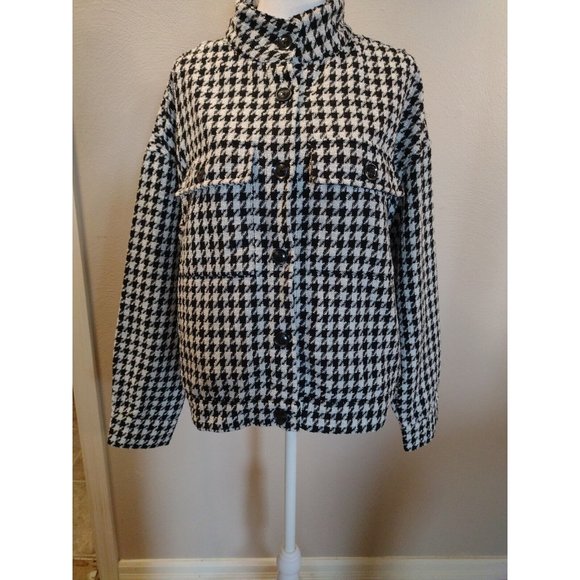 Sanctuary Women's Hounds Tooth  Cropped Suit‎ Jacket NWT. Size Small. - Picture 1 of 10